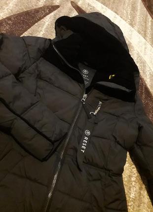 Шикарный пуфер пуховик пальто с велюром дорогой бренд reset9 фото