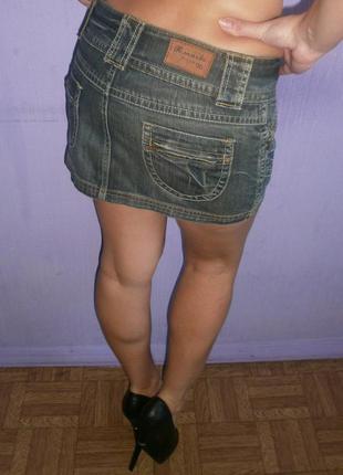 Короткая джинсовая юбка5 фото