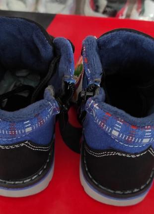 Ботинки деми осенние для мальчика черные, синие5 фото