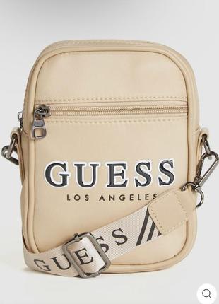 Сумка мужская кроссбоди кроссбоди бананка crossbody guess беж1 фото