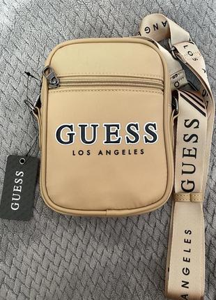 Сумка мужская кроссбоди кроссбоди бананка crossbody guess беж7 фото