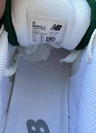 Женские белые кроссовки nb 550 со вставками зеленого цвета 39 р (25 см)10 фото