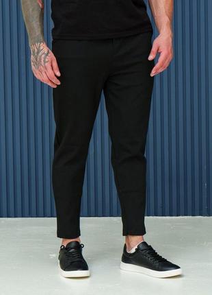Чоловічі брюки бавовняні чорні1 фото