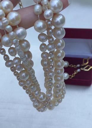 Ожерелье,серьги,натуральный жемчуг3 фото