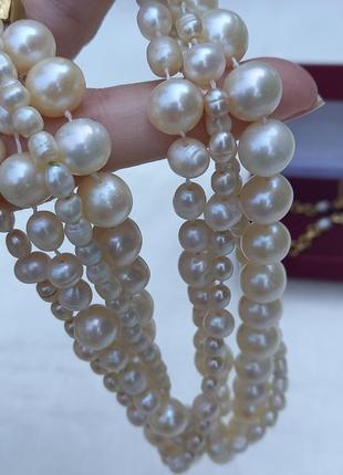 Ожерелье,серьги,натуральный жемчуг7 фото