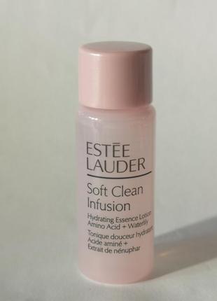 Тонік для відновлення балансу сухої шкіри estee lauder soft clean infusion hydrating essence lotion1 фото