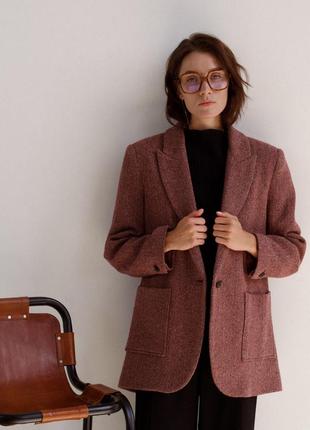 Шерстяной пиджак бетти season бордовый