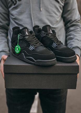 Мужские кроссовки nike air jordan retro 4 black cat#найк