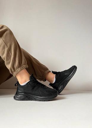 Черные мужские кроссовки из экокожи4 фото