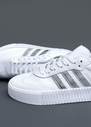 Кроссовки женские adidas sambarose white silver7 фото