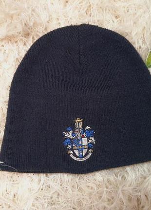 Синяя шапка, демисезон с эмблемой3 фото