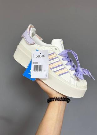 Женские кроссовки adidas superstar bonega « purple macaroon » #адидас1 фото