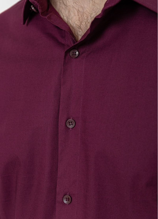 Рубашка мужская однотонная, цвет сливовый,5 фото