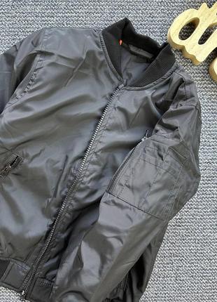 Детский бомбер куртка деми хаки черная 116 122 128 134 140р6 фото