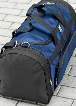 Велика чоловіча спортивна сумка puma combination дорожня сумка текстильна міцна синьо-чорна для6 фото
