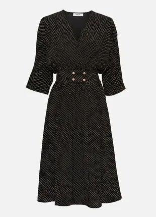 Крутое черное платье в мелкий горох от msch