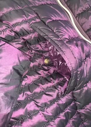 Жіноча синтепонова куртка стьобана фіолетова з капішоном next 6 34 s-m3 фото