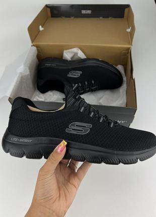 Кроссовки skechers summits 52811 bbk (km3444) black текстиль