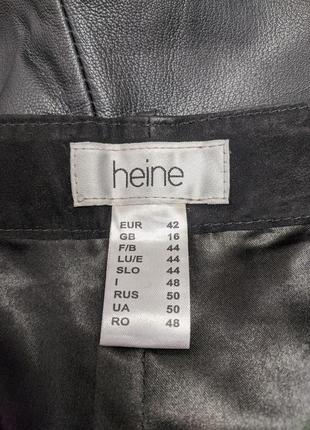 Heine оригинальные моделирующие брюки из кожи с замжей и трикотажными вставками2 фото