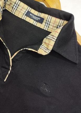 Футболка тенниска burberry ASZCZE черная клетка воротник7 фото