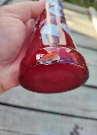 Красивая ваза для цветов роспись по стеклу ручной работы сср