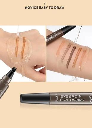 Водостойкий карандаш для бровей жидкий тонкий подводка маркер лайнер микроблейлинг...
