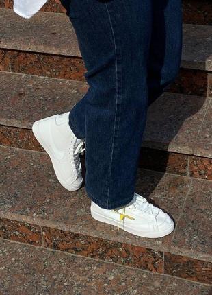 Високі білі кросівки найк блейзер nike blazer high full white9 фото