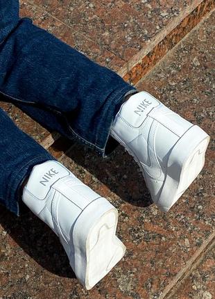 Високі білі кросівки найк блейзер nike blazer high full white2 фото