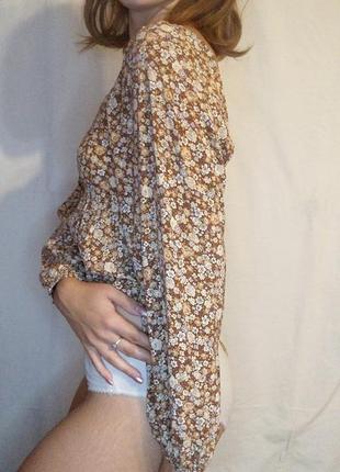 Топ блуза с рукавами в цветочный принт cotton on8 фото