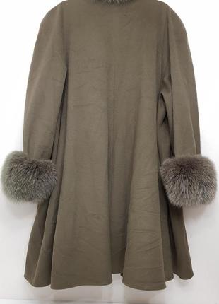 Роскошное пальто с натуральным мехом petershon кашемир + шерсть7 фото