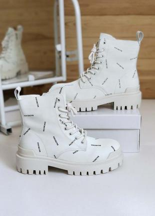 Sale ботинки   в стиле🌻balenziaga all over logo boots white