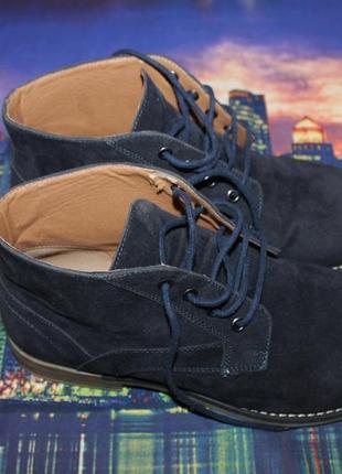 Темно-синие мужские дезерты ботинки с замши темно-синий 44р замшевые в британском стиле повседневные3 фото