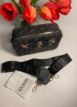Жіноча сумка чорна в стилі guess жіноча сумка через плече матеріал екошкіра туреччина сумка в стиль гесс