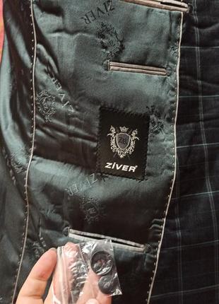 Шикарный пиджак блейзер в клетку из шерсти ziver collection7 фото