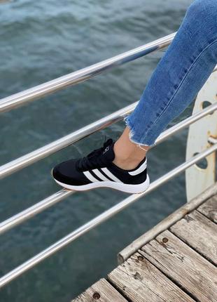 Женские кроссовки  adidas iniki black white 75 фото