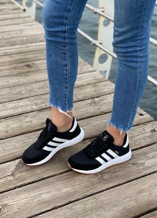 Женские кроссовки  adidas iniki black white 74 фото