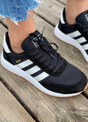 Женские кроссовки  adidas iniki black white 76 фото