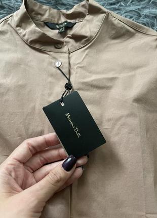 Massimo dutti стильная базовая хлопковая блузка рубашка с объемным рукавом нова с биркой в упаковке3 фото