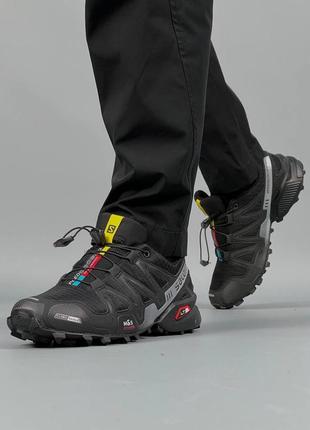 Мужские кроссовки salomon speedcross 3 black grey2 фото