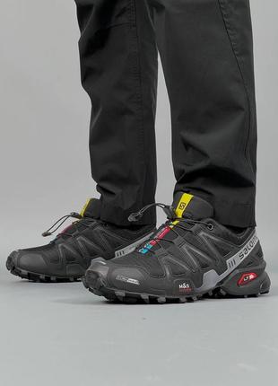 Чоловічі кросівки salomon speedcross 3 black grey3 фото