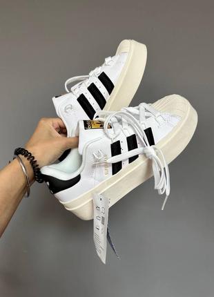 Adidas superstar bonega white / black2 фото