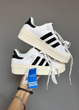 Adidas superstar bonega white / black6 фото