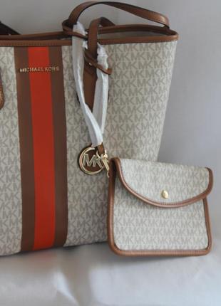 Сумка michael michael kors eva large tote clementine multi оригінал5 фото