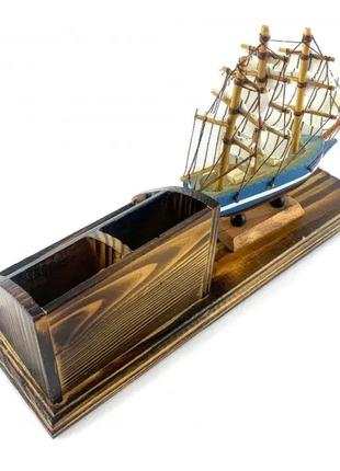 Парусник с подставкой под ручки и визитки (25,5х8х13,5 см)b