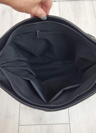 Замшева жіноча чорна сумка мішок  натуральна замша+екошкіра5 фото