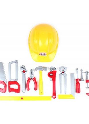 Іграшка набір інструментів 5873 технок 12 предметів каска викрутка молоток іграшка набір пластиковий для дітей