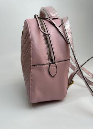 Пудровий рюкзак наплічник gucci, натуральна шкіра5 фото