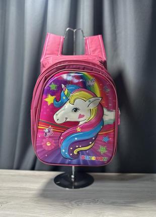 Рюкзак розовый детский единорог для девочки рюкзак школьный1 фото