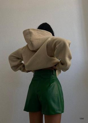 Теплий худі з капюшоном boston тринитка на флісі бежевий жіночий підлітковий утеплений3 фото