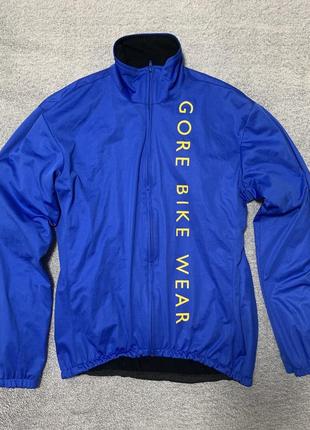 Кофта куртка термо велосипедная мужская ветрозащитная флисовая windstopper gore bike wear1 фото